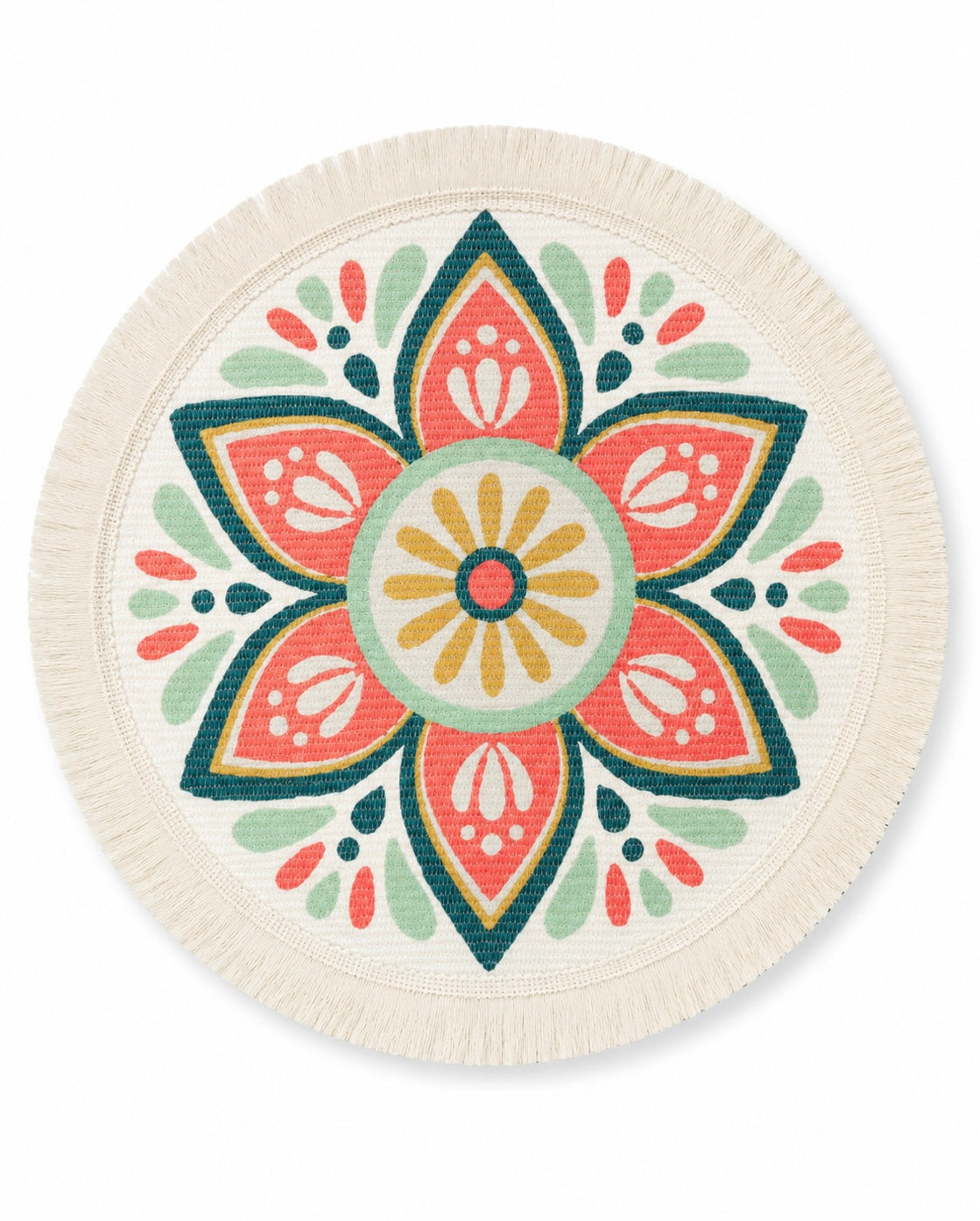 Floral Fringe Round Placemat