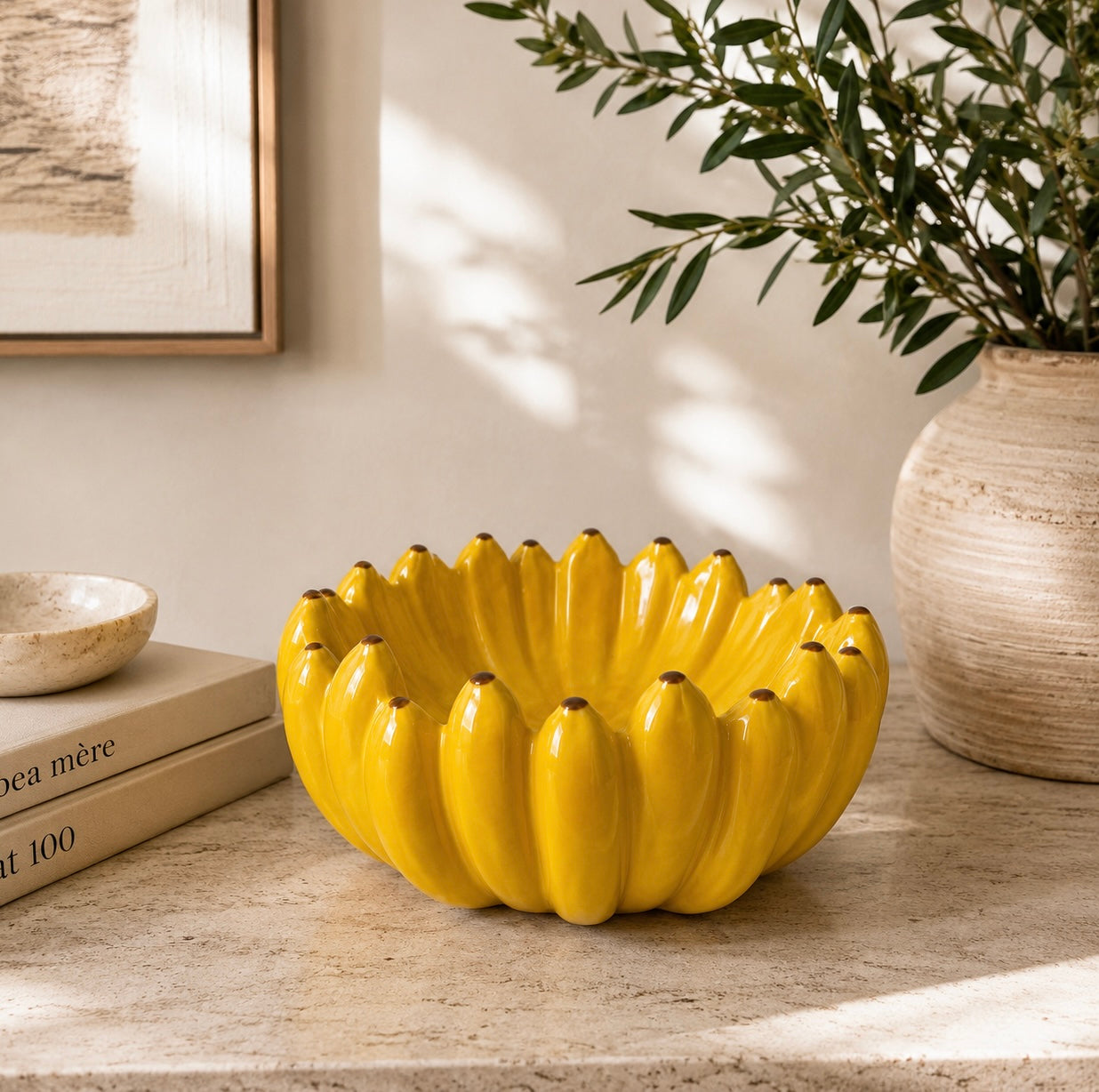 Decorative Yellow Ceramic Bowl