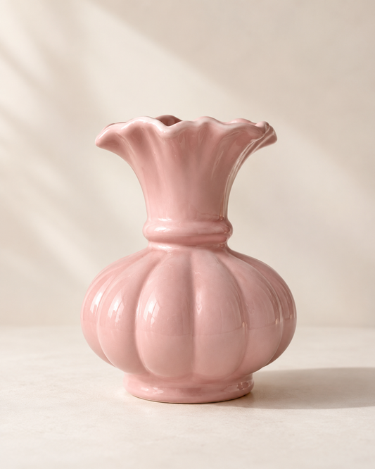 Blush Pink Ceramic Flower Vase