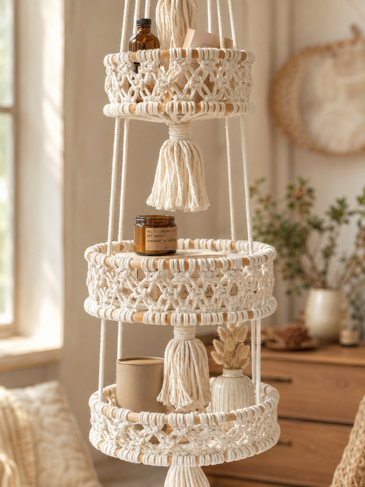 Three-Tier Macramé Hanging Organizer