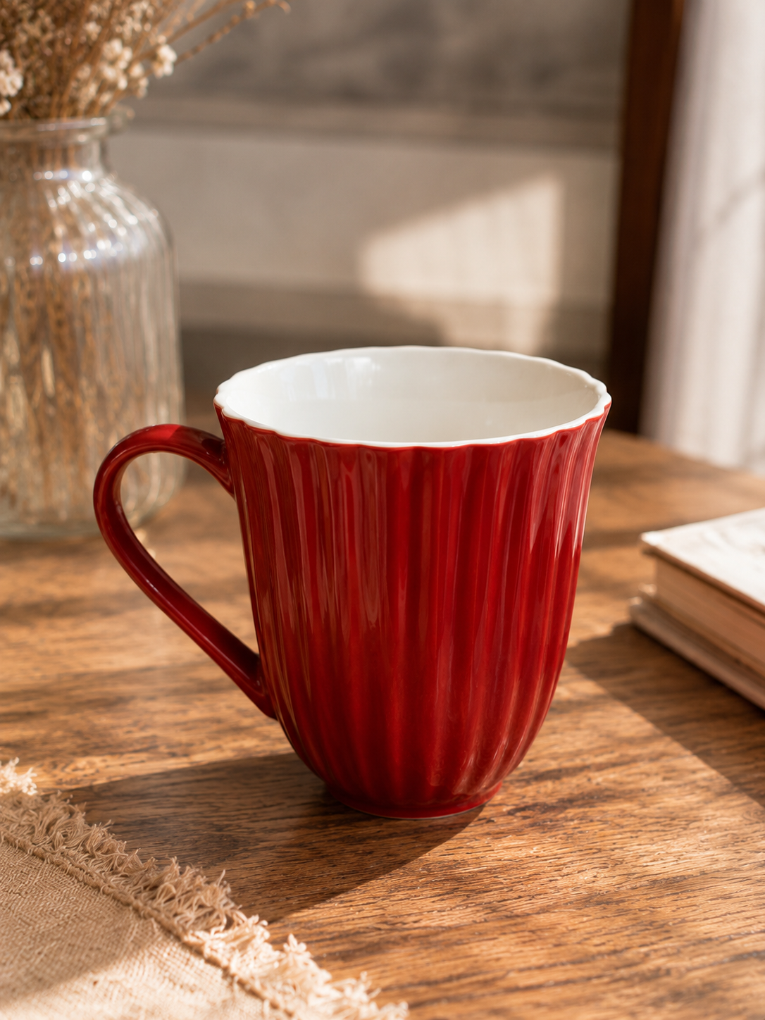 Ribbed Ceramic Mug
