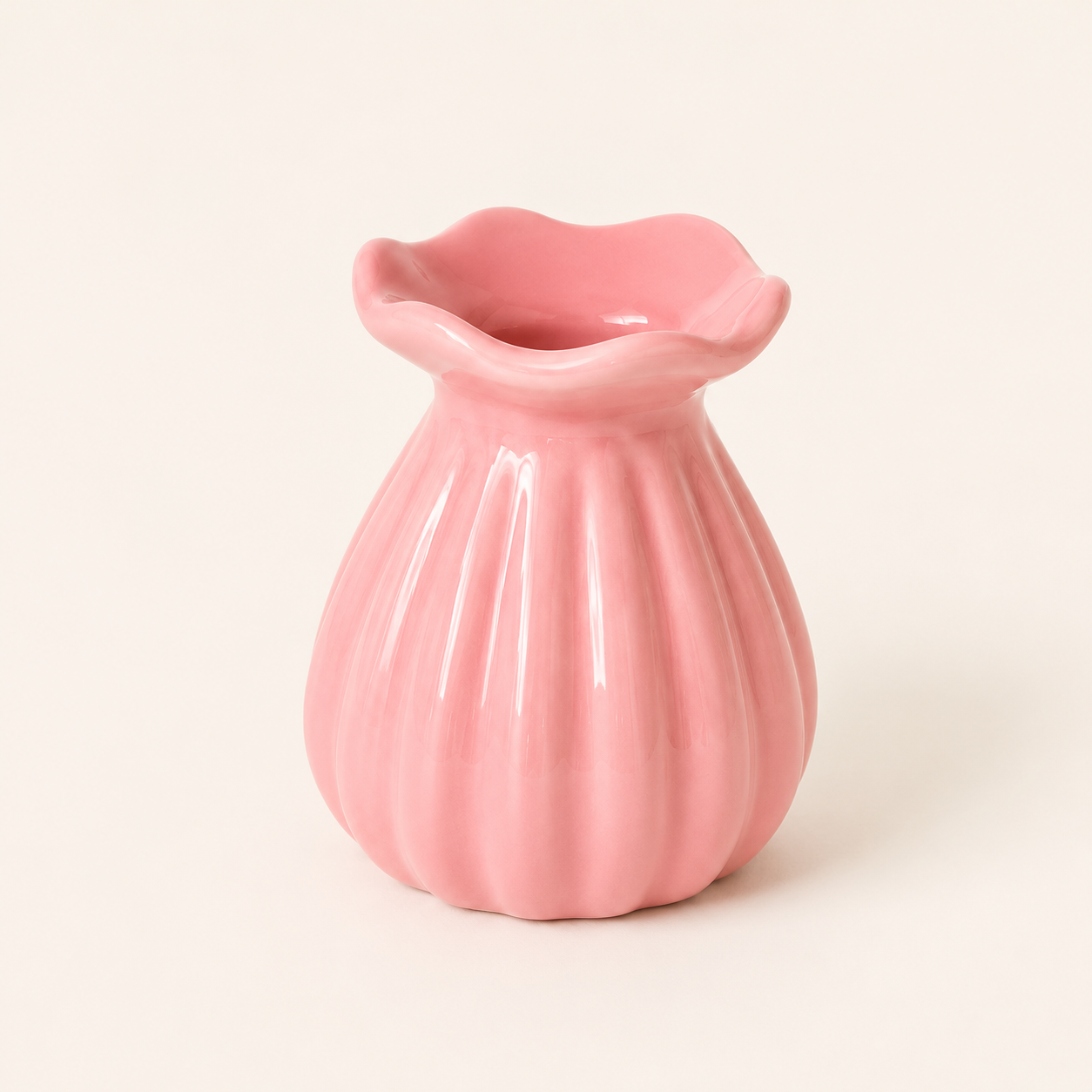Ruffled Ceramic Mini Vase