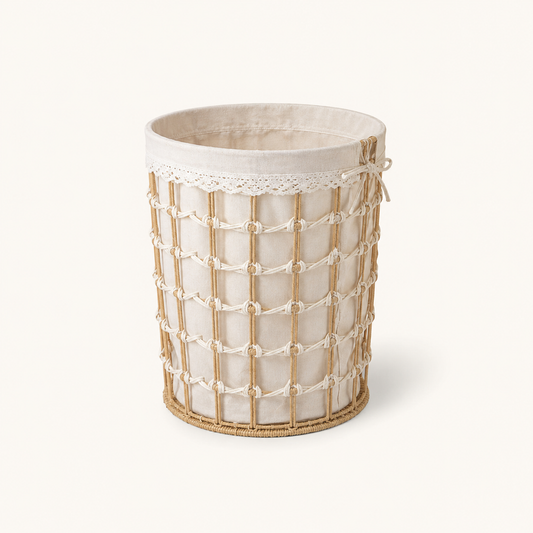 Woven Basket with Fabric Liner