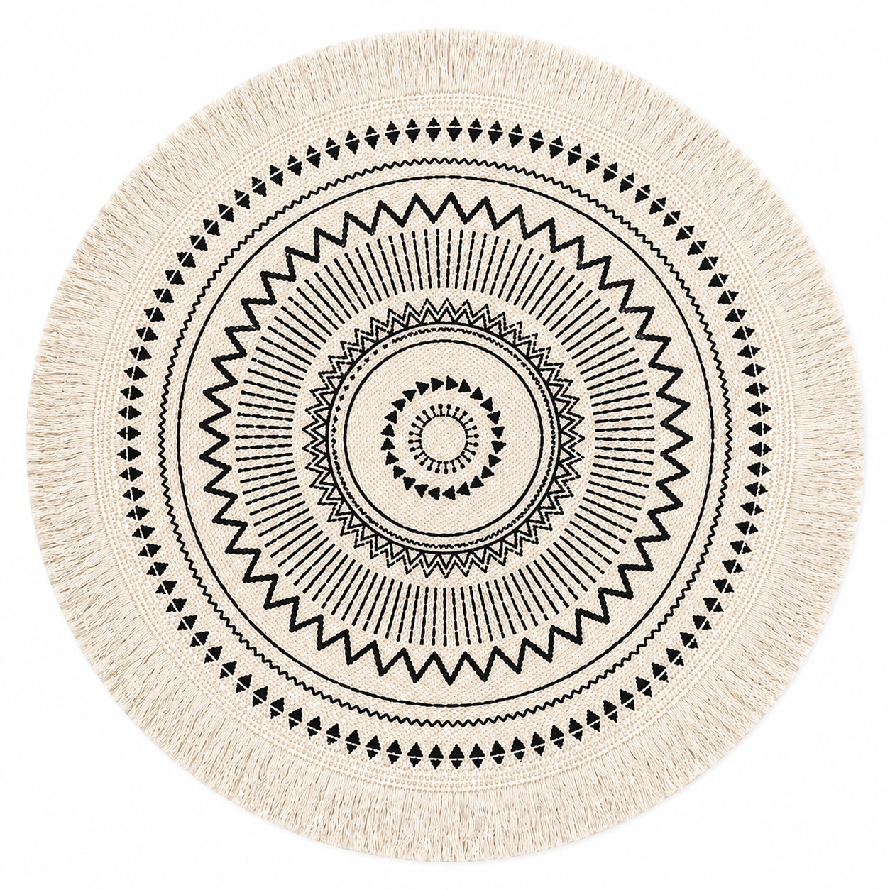 Geometric Fringe Round Placemat