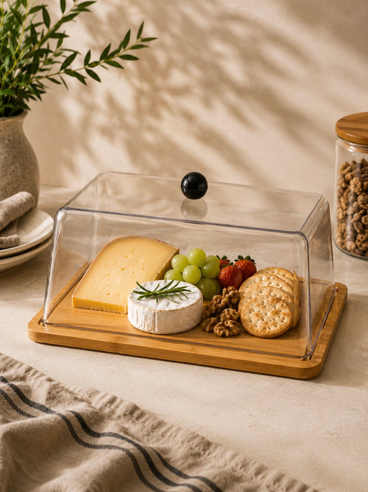 Wooden Serving Tray with Acrylic Cover