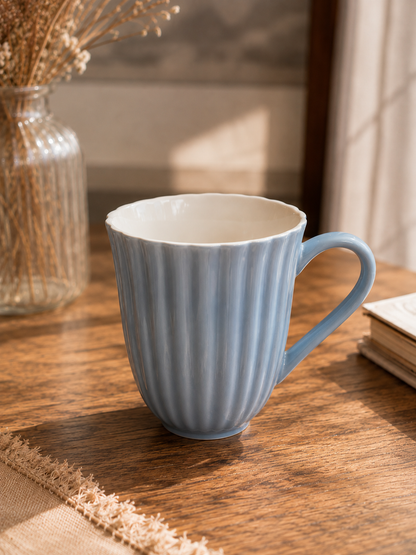 Ribbed Ceramic Mug