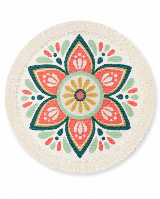 Floral Fringe Round Placemat