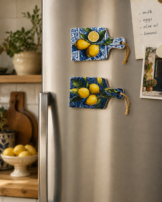 Lemon Cutting Board Fridge Magnets