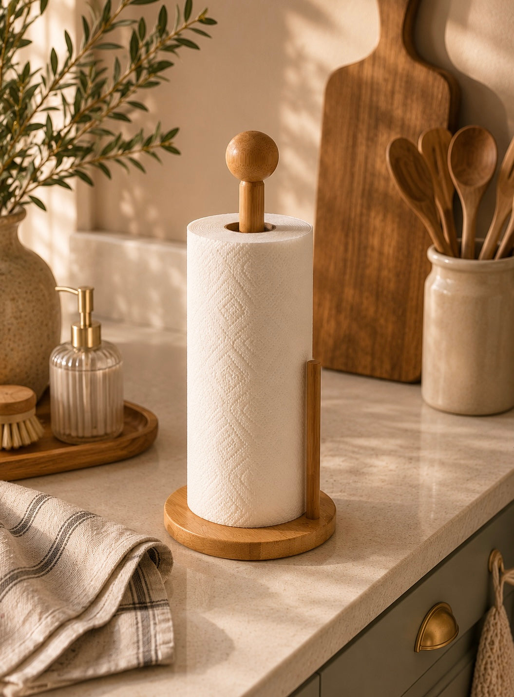 Wooden Paper Towel Holder