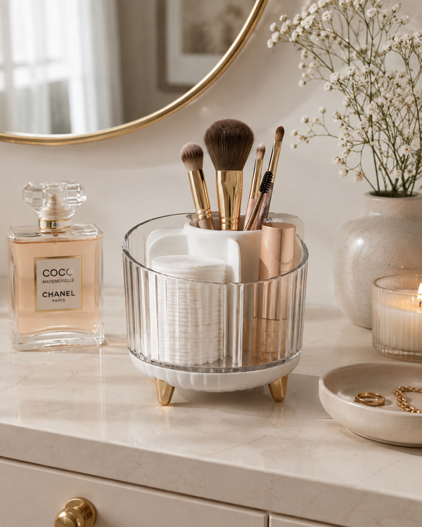 3-Compartment Vanity & Makeup Organizer