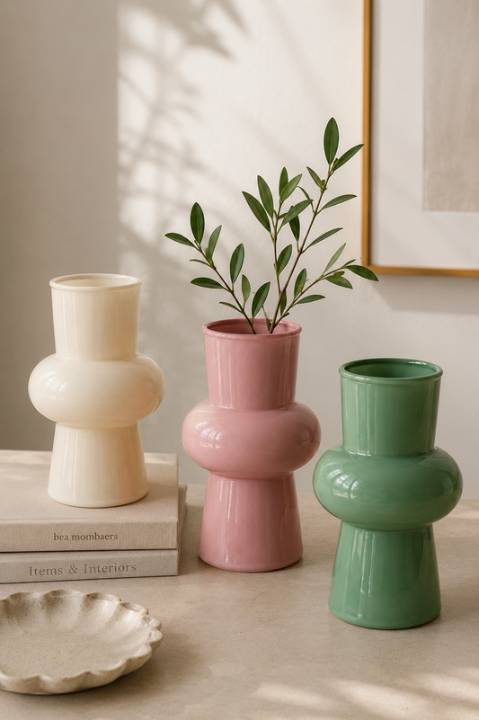 Minimalist Bulbed Ceramic Flower Vase