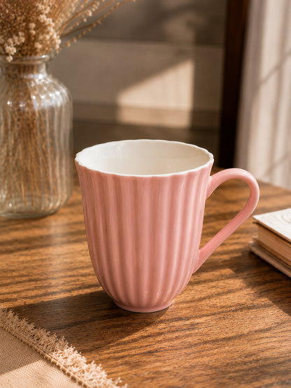Ribbed Ceramic Mug