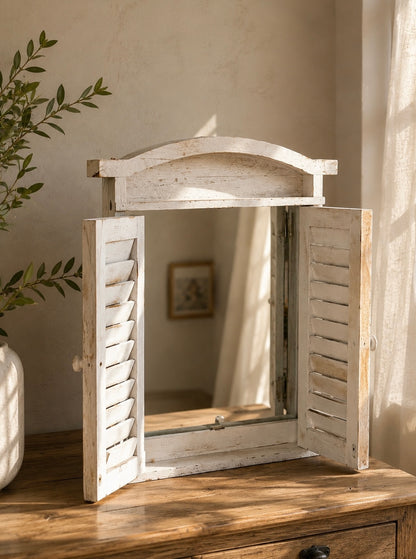 Rustic Shutter Wall Mirror