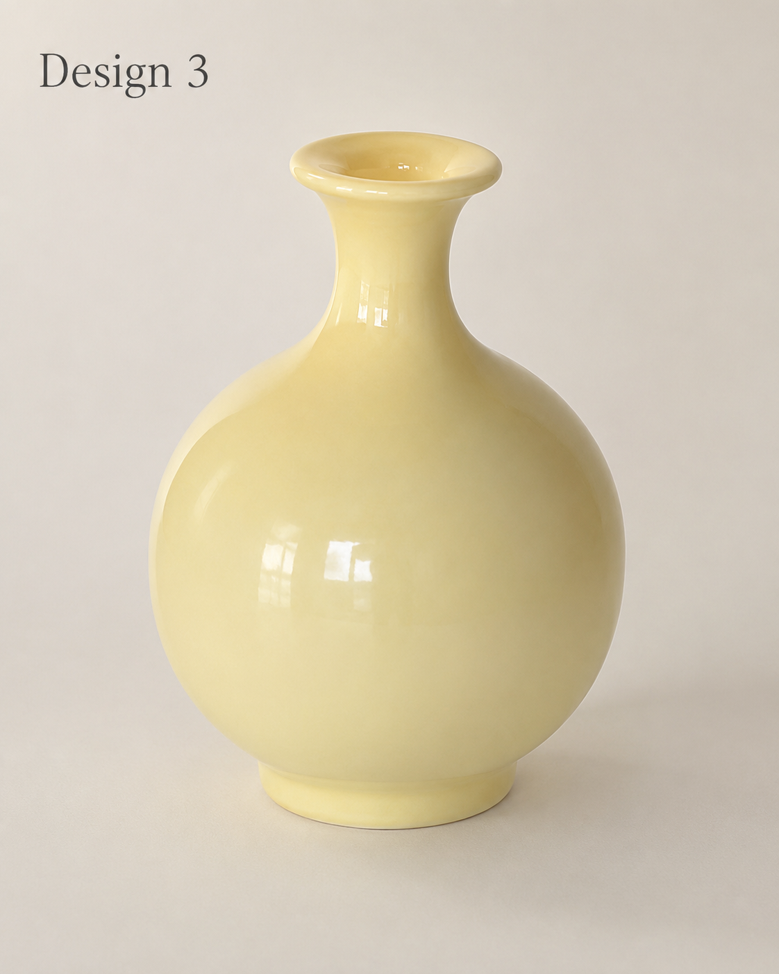 Yellow Glossy Ceramic Mini Vase