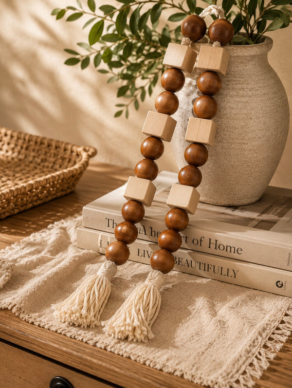 Decorative Wooden Bead Garland