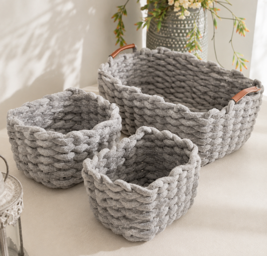 Modern Woven Storage Basket Set