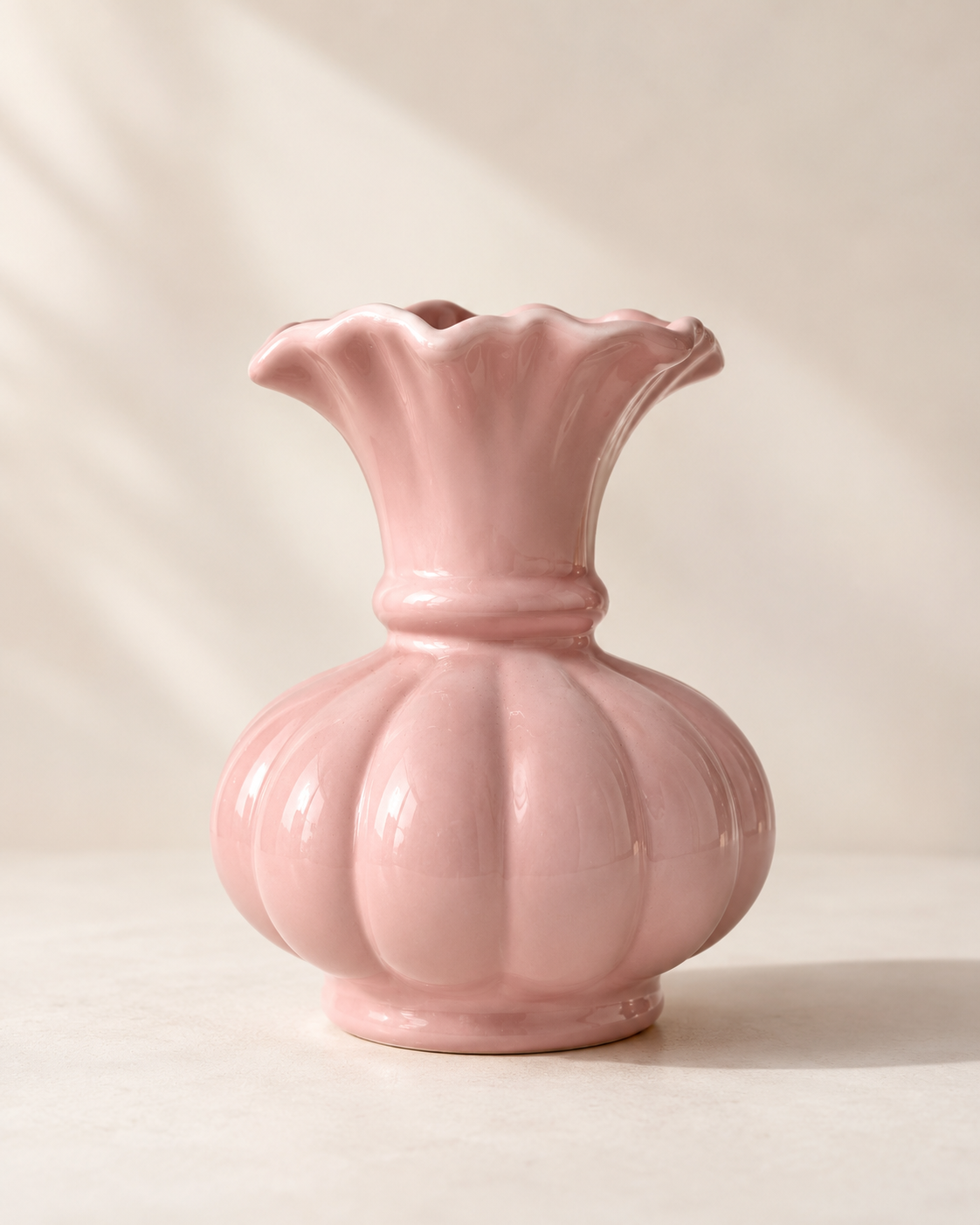 Blush Pink Ceramic Flower Vase