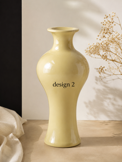 Yellow Glossy Ceramic Mini Vase