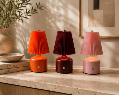 Rechargeable Pleated Table Lamp