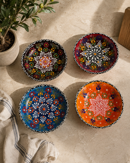 Hand-Painted Ceramic Bowl – Traditional Floral Design