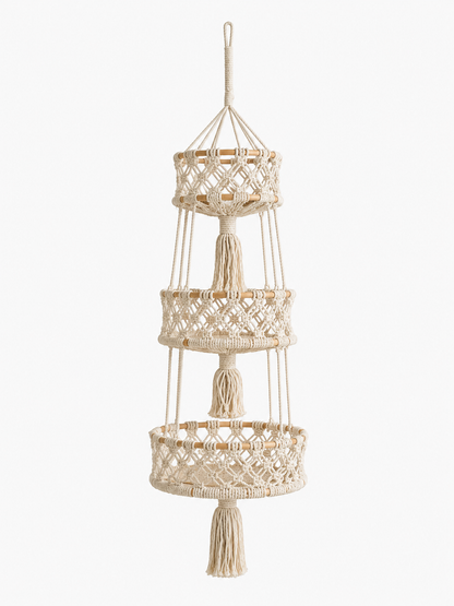 Three-Tier Macramé Hanging Organizer