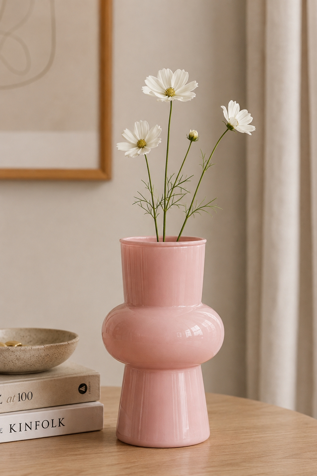 Minimalist Bulbed Ceramic Flower Vase