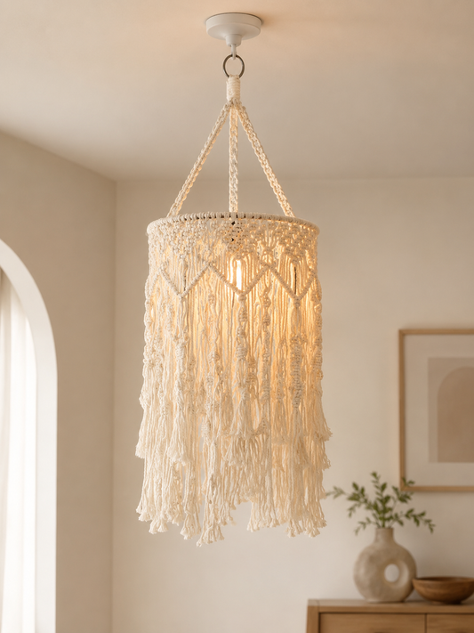 Boho Macramé Ceiling Lamp Cover