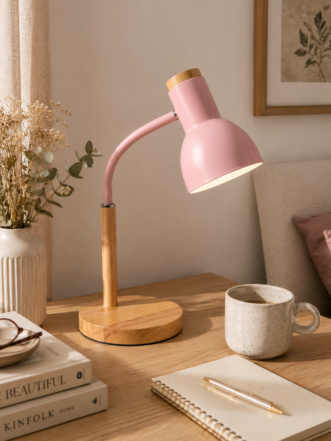 Nordic Wood Accent Desk Lamp