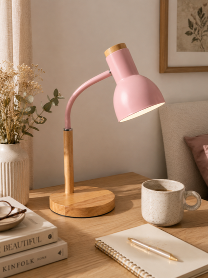 Nordic Wood Accent Desk Lamp
