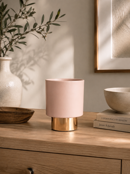 Modern Cylindrical Vessel with Brass Base