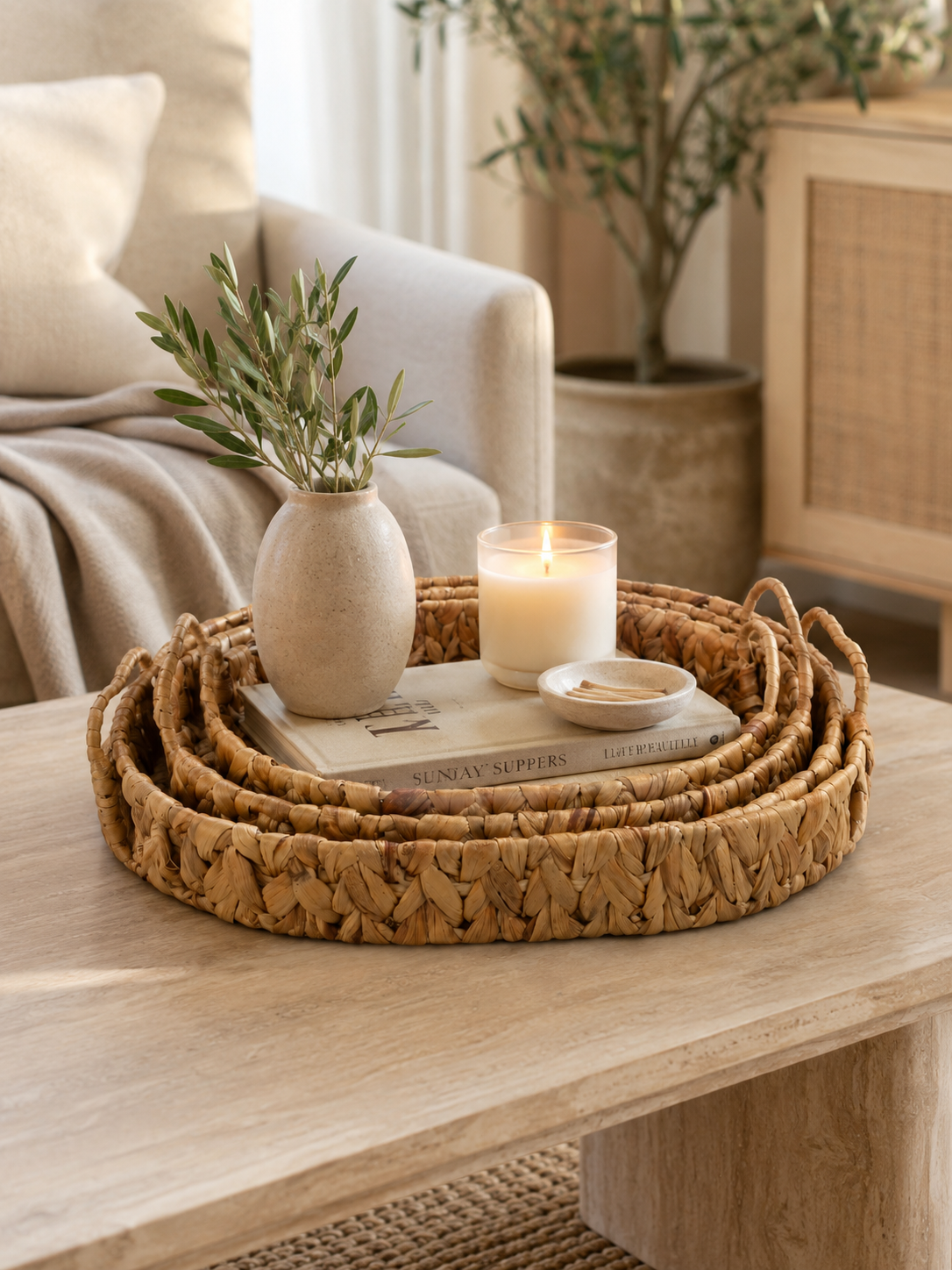 Oval Woven Serving Tray
