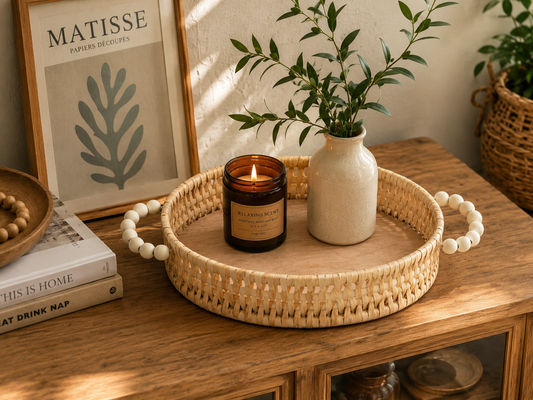 Rustic Chic Wooden Catchall Tray Set (Round)