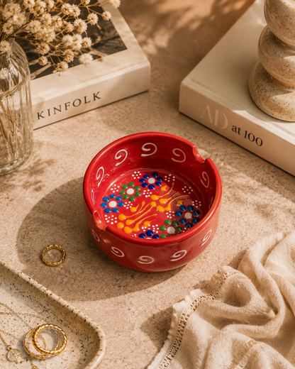 Hand-Painted Ceramic Ashtray