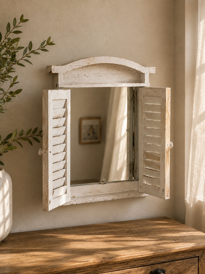 Rustic Shutter Wall Mirror