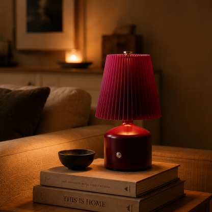 Rechargeable Pleated Table Lamp