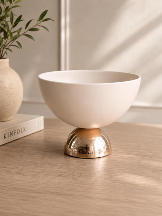 Metallic-Base Decorative Accent Bowl