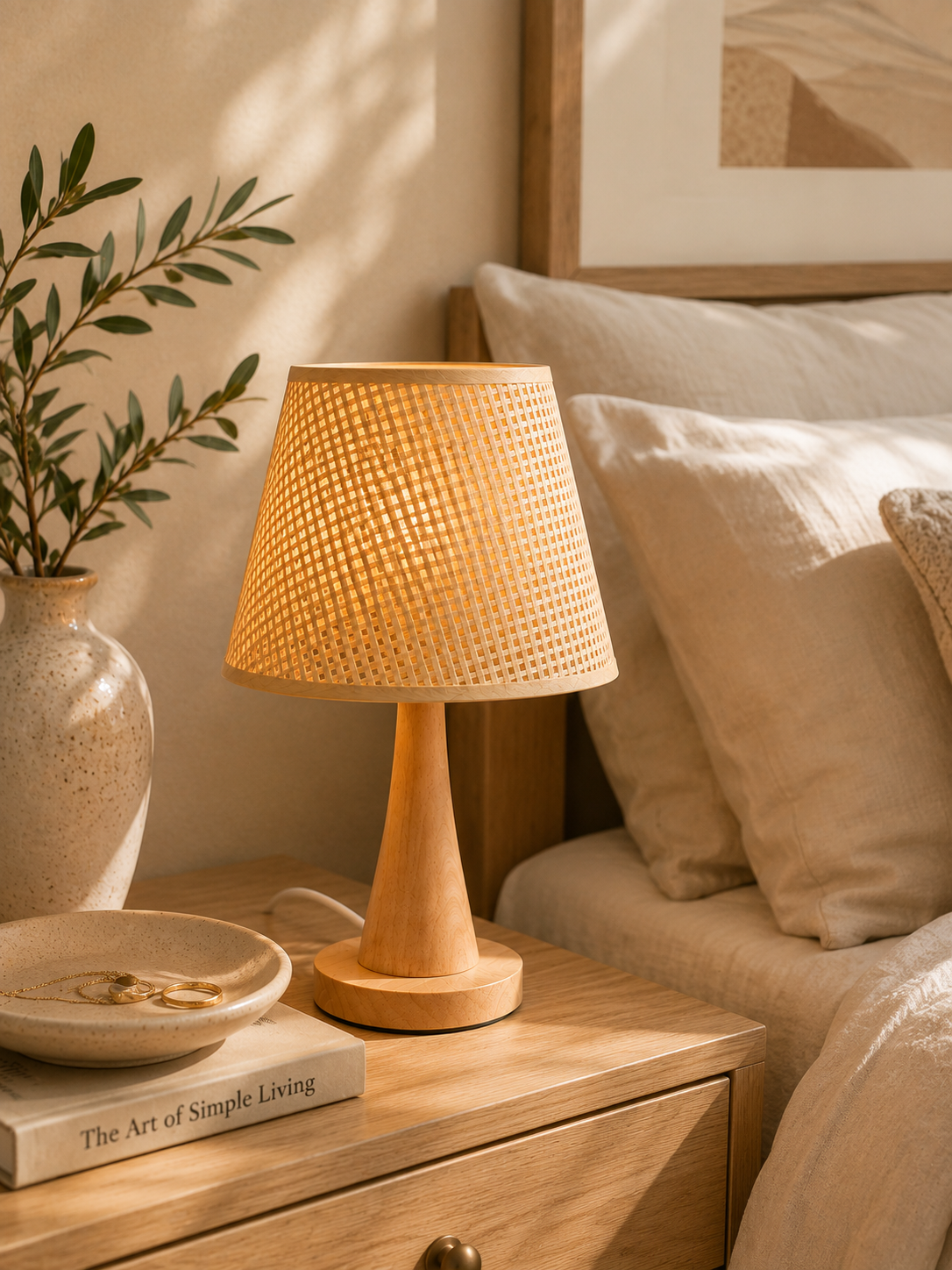 Woven Rattan Table Lamp