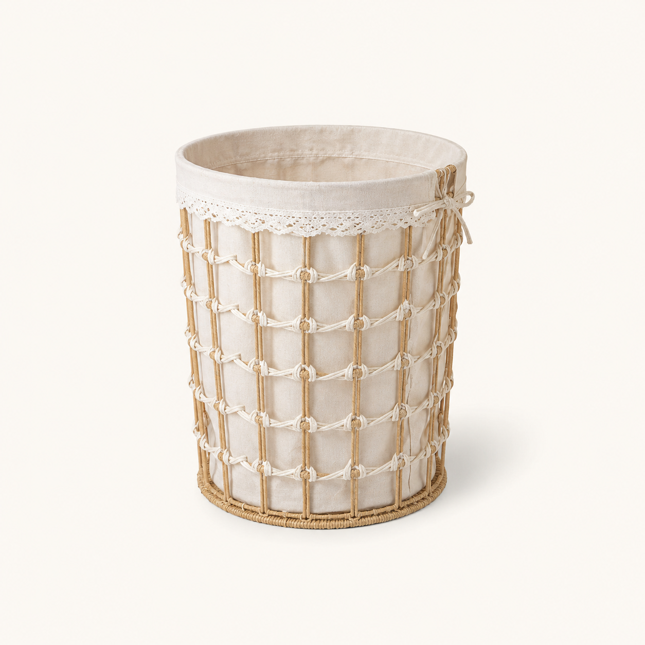 Woven Basket with Fabric Liner