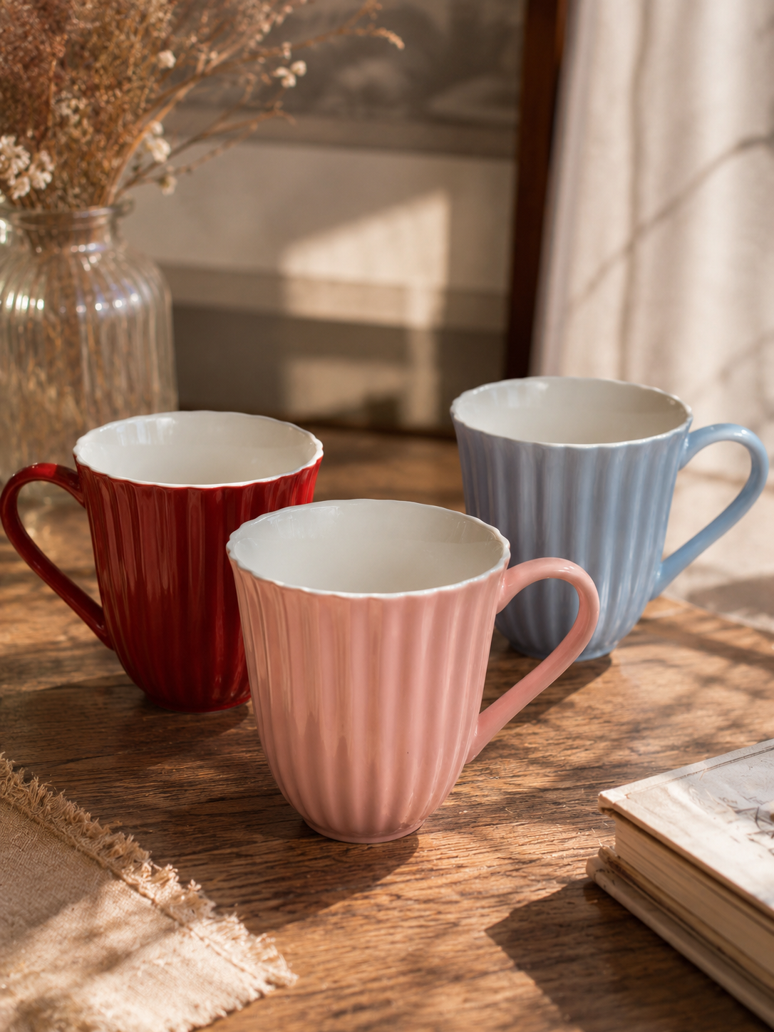 Ribbed Ceramic Mug