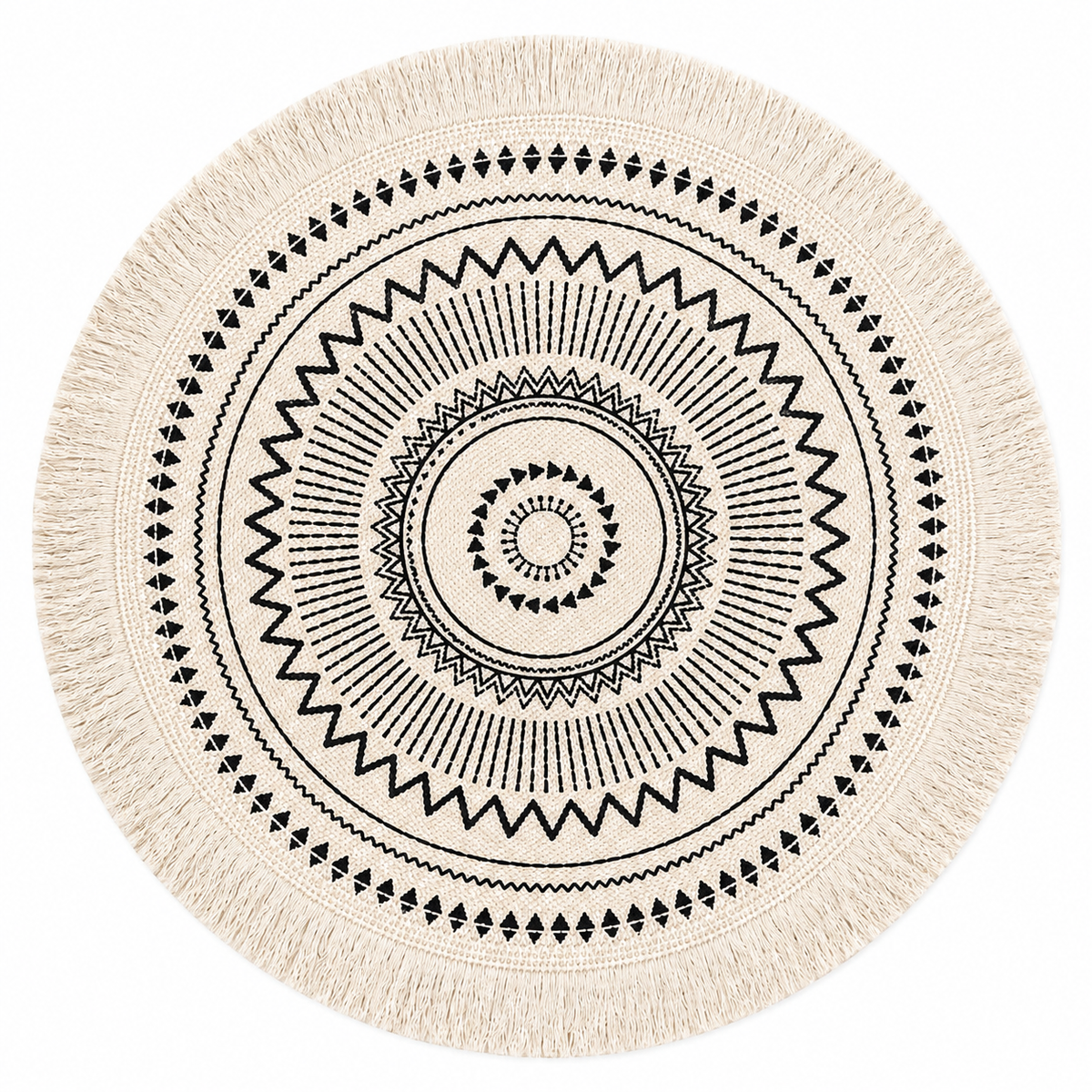 Geometric Fringe Round Placemat