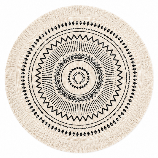 Geometric Fringe Round Placemat