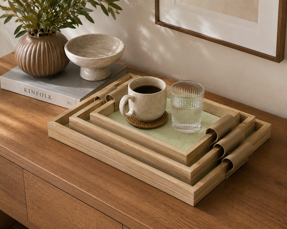 Set of 3 Wooden Serving Trays