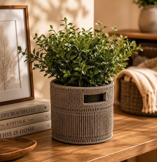 Woven Grey Storage Baskets