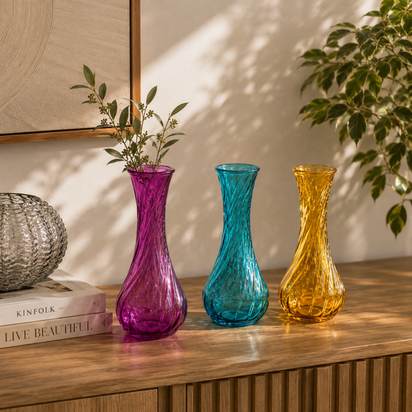 Colored Glass Bud Vase