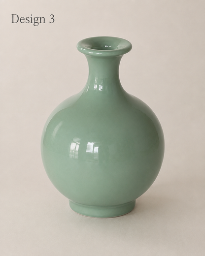 Sage Green Glossy Ceramic Mini Vase