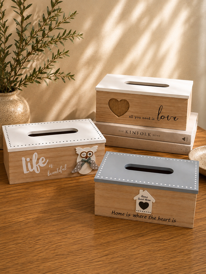 Decorative Wooden Tissue Box Cover