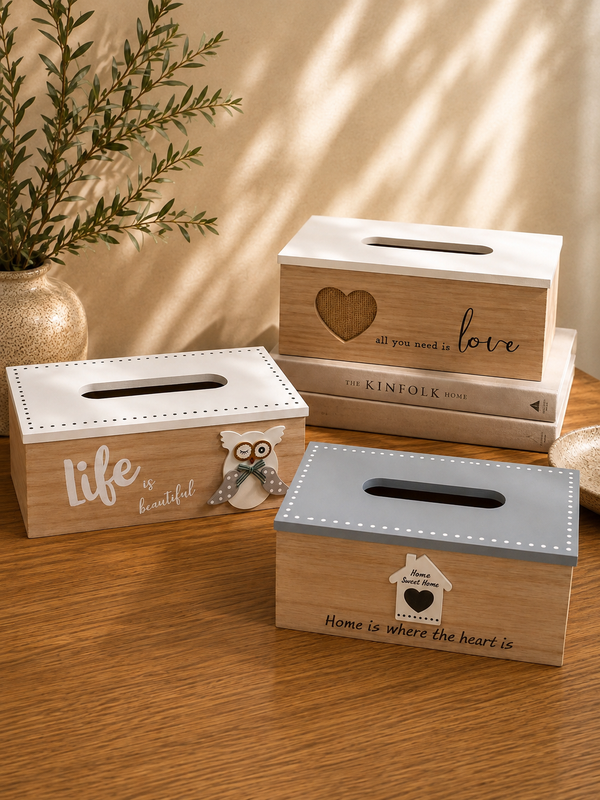 Decorative Wooden Tissue Box Cover