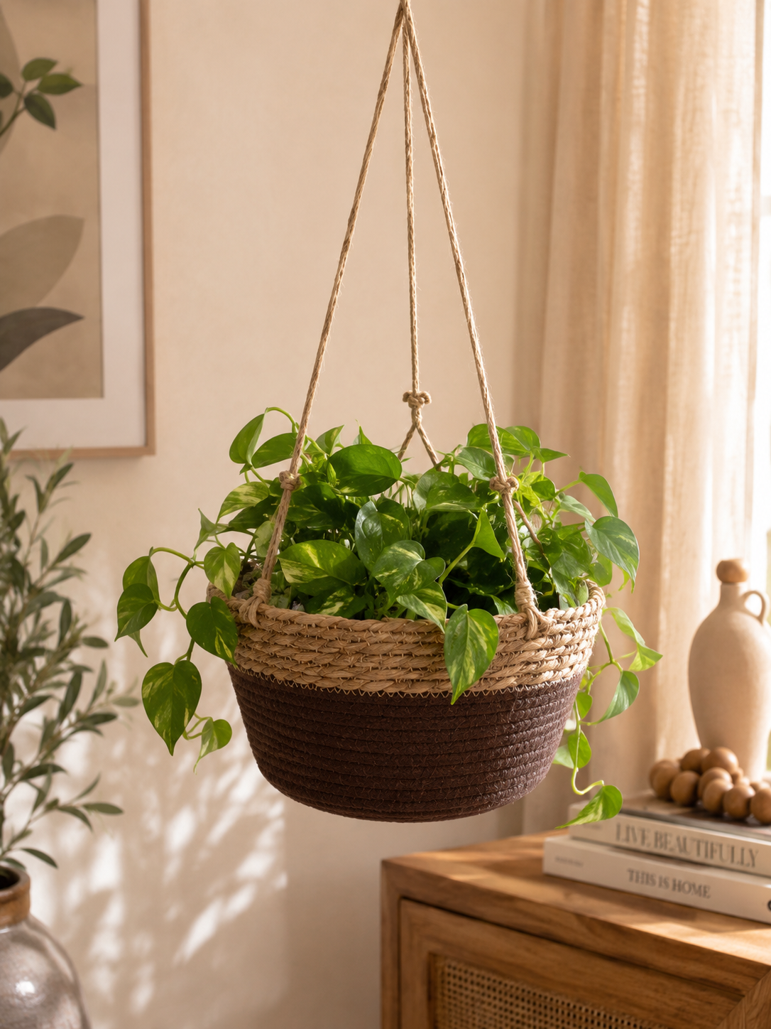 Woven Hanging Plant Basket