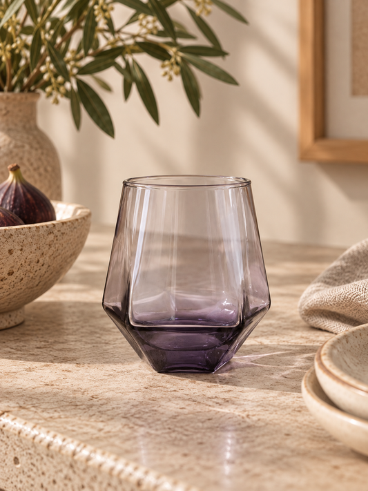 Smoky Lavender Geometric Glass