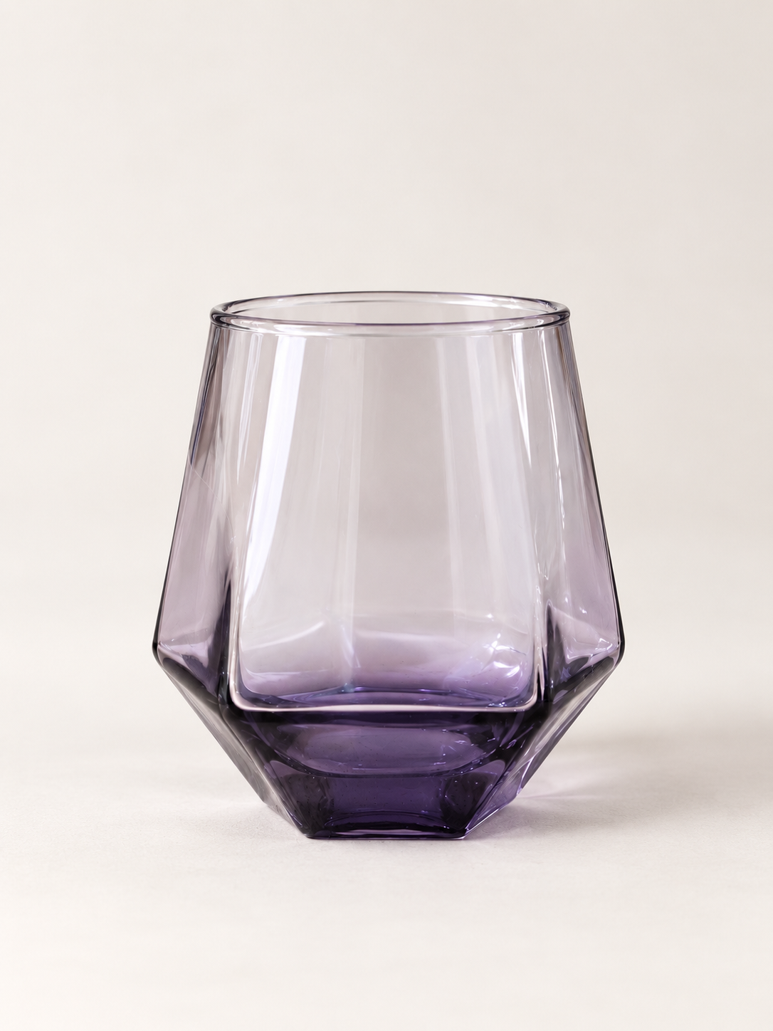 Smoky Lavender Geometric Glass